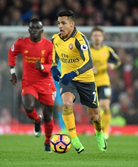 Liverpool V Arsenal 2016-17 Prints: Clash at Anfield: Alexis Sanchez vs. Liverpool - Premier League 2016-17