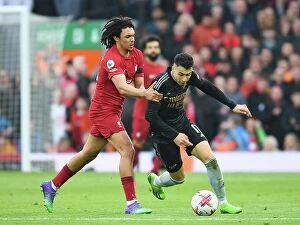 Liverpool v Arsenal 2022-23 Collection: Clash at Anfield: Liverpool vs. Arsenal, Premier League 2022-23 - Martinelli vs. Alexander-Arnold