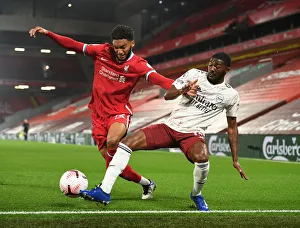 Liverpool V Arsenal 2020-21 Prints: Clash at Anfield: Maitland-Niles vs