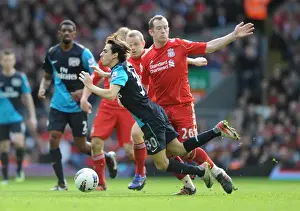 Liverpool V Arsenal 2011-12 Prints: Clash at Anfield: Yossi Benayoun Fouls Charlie Adam (2012)