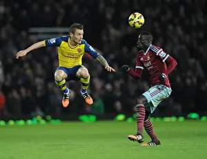 West Ham United V Arsenal 2014-15 Prints: Clash at the Boleyn: Debuchy vs
