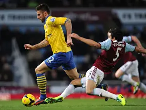 West Ham United V Arsenal 2013-14 Prints: Clash at the Boleyn: Ramsey vs