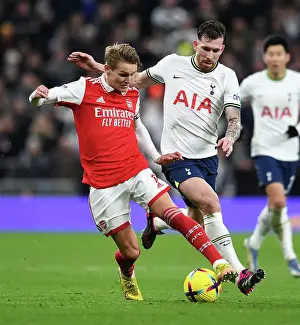 Tottenham Hotspur V Arsenal 2022-23 Prints: Clash in the Capital: Odegaard vs. Hojbjerg - A Premier League Showdown