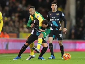 Norwich City V Arsenal 2015-16 Prints: Clash at Carrow Road: Cazorla vs. Olsson - Premier League Battle