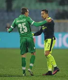 PFC Ludogorets Razgrad V Arsenal 2016-17 Prints: Clash of Champions: Alexis Sanchez vs Yordan Minev in Arsenal's UEFA Battle with Ludogorets