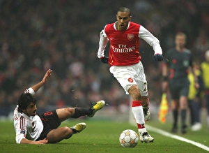 Arsenal V AC Milan 2007-08 Prints: Clash of Champions: Gael Clichy (Arsenal) vs