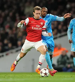Arsenal V Marseille 2013-14 Prints: Clash of Champions: Monreal vs. Abdallah - Arsenal vs. Marseille (2013-14)