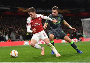 Arsenal V Sporting Clube De Portugal 2018-19 Prints: Clash of Champions: Ramsey vs. Coates in Arsenal's Europa League Battle