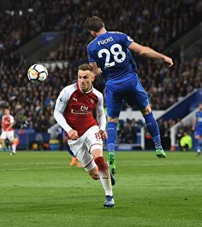 Leicester City v Arsenal 2017-18 Collection: Clash of Champions: Ramsey vs. Fuchs - Leicester vs. Arsenal, Premier League 2017-18