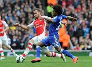Arsenal v Chelsea 2014/15 Collection: Clash of Champions: Ramsey vs. Willian - Arsenal vs. Chelsea Showdown