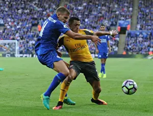 Leicester City V Arsenal 2016-17 Prints: Clash of Champions: Sanchez vs Albrighton - Arsenal vs Leicester City