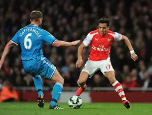Arsenal V Sunderland 2014-15 Prints: Clash of Champions: Sanchez vs. Cattermole - Arsenal's Battle Against Sunderland