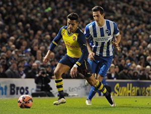 Brighton And Hove Albion V Arsenal - FA Cup 2014/15 Prints: Clash of Champions: Sanchez vs. Dunk in FA Cup Showdown