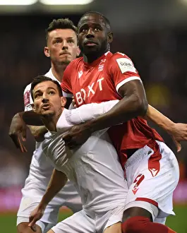 Nottingham Forest V Arsenal FA Cup 3rd And 2021-22 Prints: Clash of the Cup: Cedric Soares vs Keinan Davis - Nottingham Forest vs Arsenal FA Cup Third Round