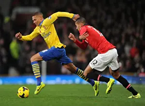 Manchester United V Arsenal 2013-14 Prints: Clash of Defenders: Gibbs vs Smalling - Premier League Showdown (2013-14)