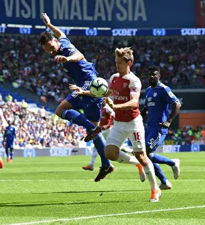 Cardiff City V Arsenal 2018-19 Prints: Clash of the Defenders: Monreal vs. Morrison - A Premier League Showdown