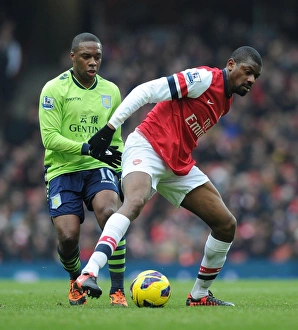 Arsenal V Aston Villa - 2012-13 Prints: Clash at Emirates: Abou Diaby vs. Charles N'Zogbia