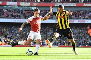 Arsenal V Watford 2018-19 Prints: Clash at Emirates: Bellerin vs. Holebas - Arsenal vs. Watford, Premier League 2018-19