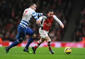 Arsenal V Queens Park Rangers 2014-15 Prints: Clash at Emirates: Cazorla vs. Mutch in Arsenal vs. QPR Showdown