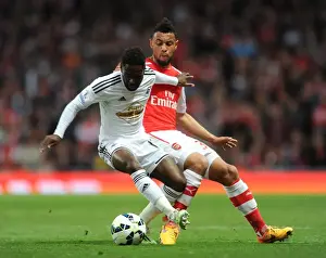 Arsenal Swansea City 2014/15 Prints: Clash at Emirates: Coquelin vs. Dyer - Premier League Battle