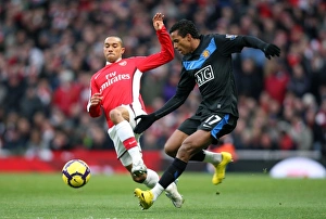 Arsenal V Manchester United 2009-10 Prints: Clash at Emirates: Gael Clichy vs