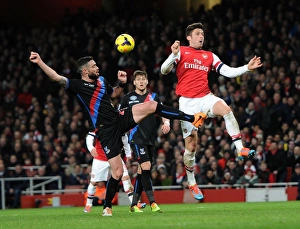 Arsenal V Crystal Palace 2013-14 Prints: Clash at Emirates: Giroud vs. Delaney - Arsenal vs. Crystal Palace, Premier League 2013-14