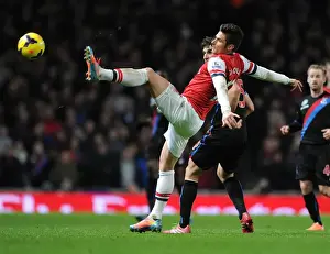 Arsenal V Crystal Palace 2013-14 Prints: Clash at Emirates: Giroud vs Jedinak in Arsenal vs Crystal Palace Premier League Showdown