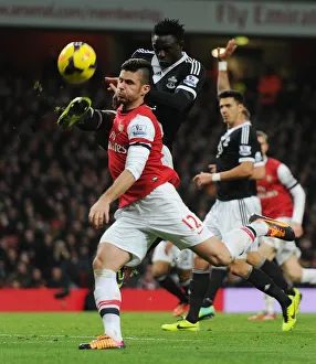 Arsenal V Southampton 2013-14 Prints: Clash at the Emirates: Giroud vs. Wanyama, Arsenal vs. Southampton (2013-14)