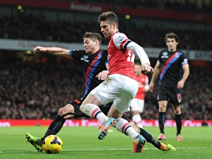 Arsenal V Crystal Palace 2013-14 Prints: Clash at Emirates: Giroud vs. Ward - Arsenal vs. Crystal Palace, Premier League 2013-14