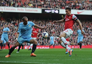 Arsenal V Manchester City 2013/14 Prints: Clash at the Emirates: Giroud vs. Zabaleta - Arsenal vs. Manchester City, Premier League