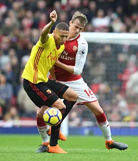 Arsenal V Watford 2017-18 Prints: Clash at the Emirates: Holding vs. Richarlison - Arsenal vs. Watford, Premier League