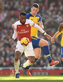 Arsenal V Southampton 2018-19 Prints: Clash at Emirates: Lacazette vs. Hojbjerg - Arsenal vs. Southampton, Premier League
