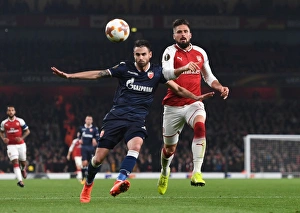 Arsenal V Red Star Belgrade 2017-18 Prints: Clash at the Emirates: Olivier Giroud vs