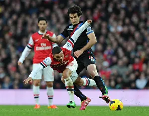 Arsenal V Crystal Palace 2013-14 Prints: Clash at Emirates: Oxlade-Chamberlain vs. Jedinak