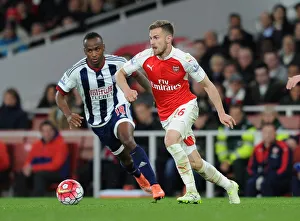 Arsenal V West Bromwich Albion 2015-16 Prints: Clash at the Emirates: Ramsey vs