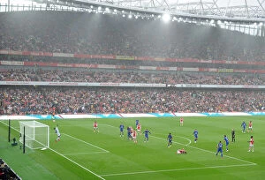 Arsenal v Chelsea 2021-22 Collection: Clash at the Emirates: Saka's Thwarted Effort vs. Mendy's Save - Arsenal vs