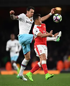 Arsenal V West Ham United 2016-17 Prints: Clash at the Emirates: Sanchez vs Fonte in Arsenal's Battle Against West Ham