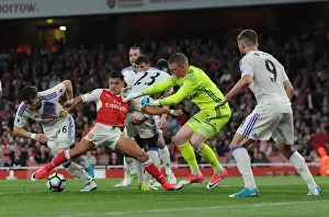 Arsenal V Sunderland 2016-17 Prints: Clash at Emirates: Sanchez vs Gooch and Pickford in Intense Arsenal v Sunderland Battle
