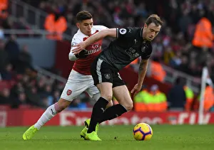 Arsenal V Burnley 2018-19 Prints: Clash at Emirates: Torreira vs. Barnes - Arsenal vs. Burnley, Premier League 2018-19