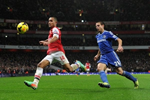 Arsenal V Chelsea 2013-14 Prints: Clash at the Emirates: Walcott vs Azpilicueta