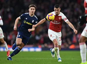 Arsenal V Fulham 2018-19 Prints: Clash at the Emirates: Xhaka vs. Cairney - Arsenal vs. Fulham, Premier League 2018-19