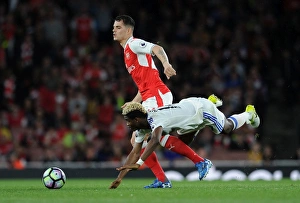 Arsenal V Sunderland 2016-17 Prints: Clash at Emirates: Xhaka vs. N'Dong - Arsenal vs. Sunderland, Premier League 2016-17