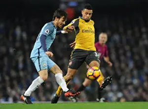 Manchester City V Arsenal 2016-17 Prints: Clash at the Etihad: Coquelin vs