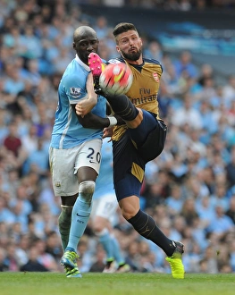 Manchester City V Arsenal 2105-16 Prints: Clash at the Etihad: Olivier Giroud vs