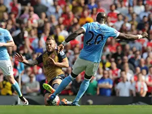 Manchester City V Arsenal 2105-16 Prints: Clash at the Etihad: Wilshere vs Mangala - Manchester City vs Arsenal