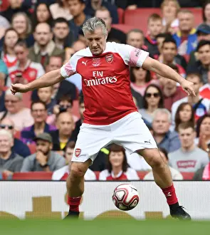 Arsenal Legends V Real Madrid Legends 2018-19 Prints: A Clash of Football Greats: Davor Suker Shines at Arsenal Legends vs Real Madrid Legends (2018-19)