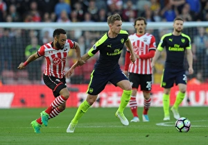 Southampton V Arsenal 2016-17 Prints: Clash of Forces: Holding vs. Redmond in Southampton vs. Arsenal Premier League Showdown