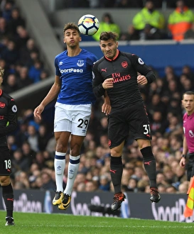 Everton V Arsenal 2017-18 Prints: Clash at Goodison Park: Kolasinac vs Calvert-Lewin