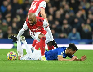 Everton V Arsenal 2020-21 Prints: Clash at Goodison Park: Lacazette vs