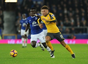 Everton V Arsenal 2016-17 Prints: Clash at Goodison Park: Oxlade-Chamberlain vs